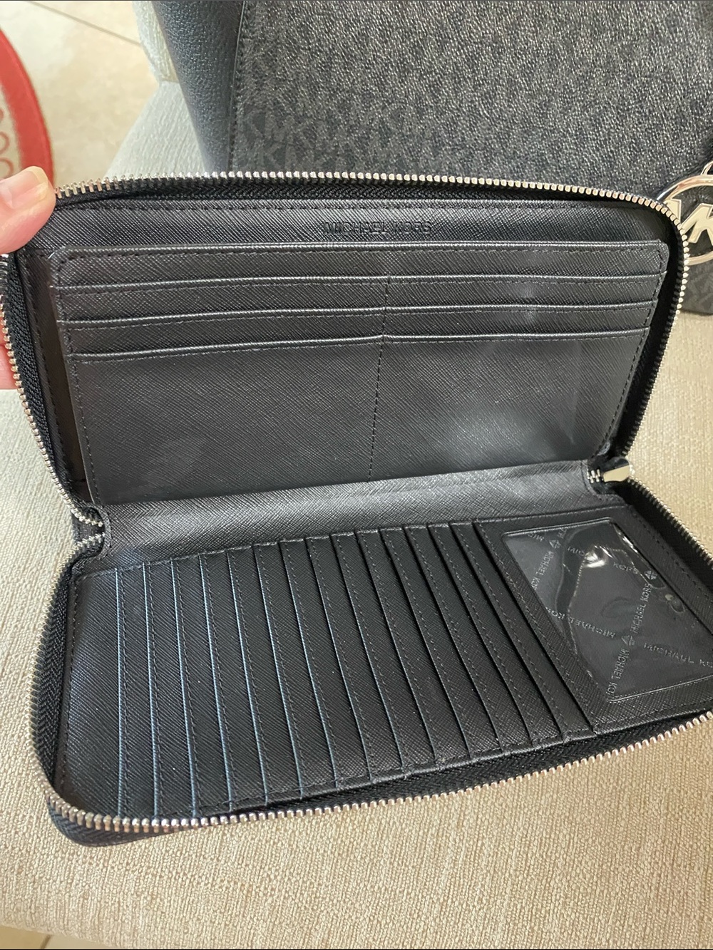 Michael Kors Black MK Logo Tote with Matching Wallet - Picture 10 of 15